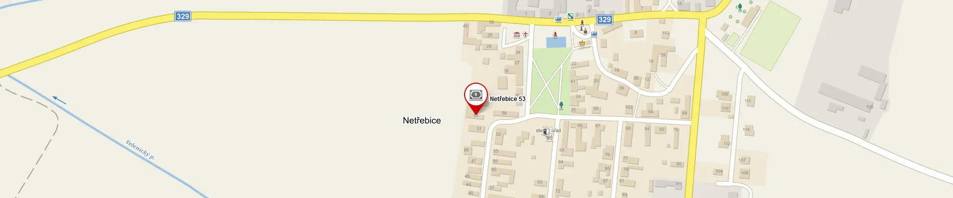 Mapa – Netřebice 53, 288 02 Netřebice